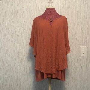 Good Days Only Top 2X Elegant Rust Women's Top